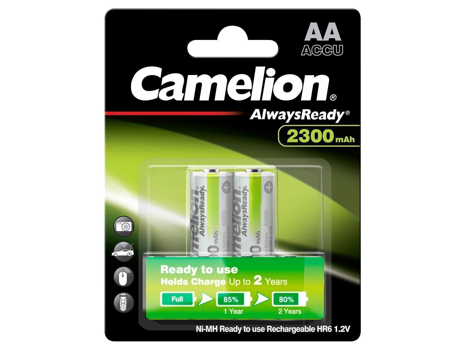 Mignon-Akku CAMELION ''AlwaysReady'' NiMH, 2300mAh, Typ AA, 2er-Blister