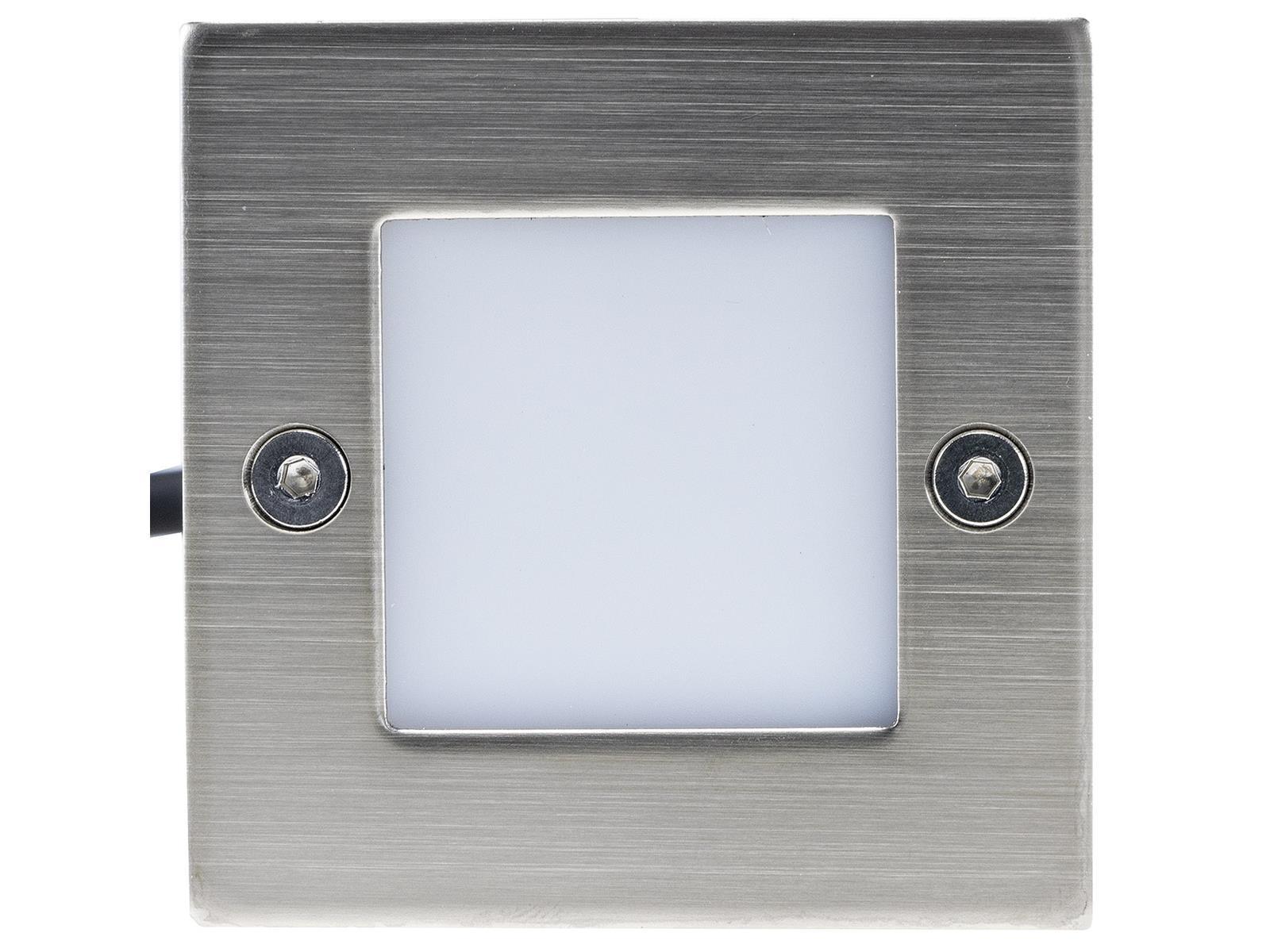 LED-Einbauleuchte "Cuadrado Q9"Edelstahl-Front, 9 LEDs, weiß
