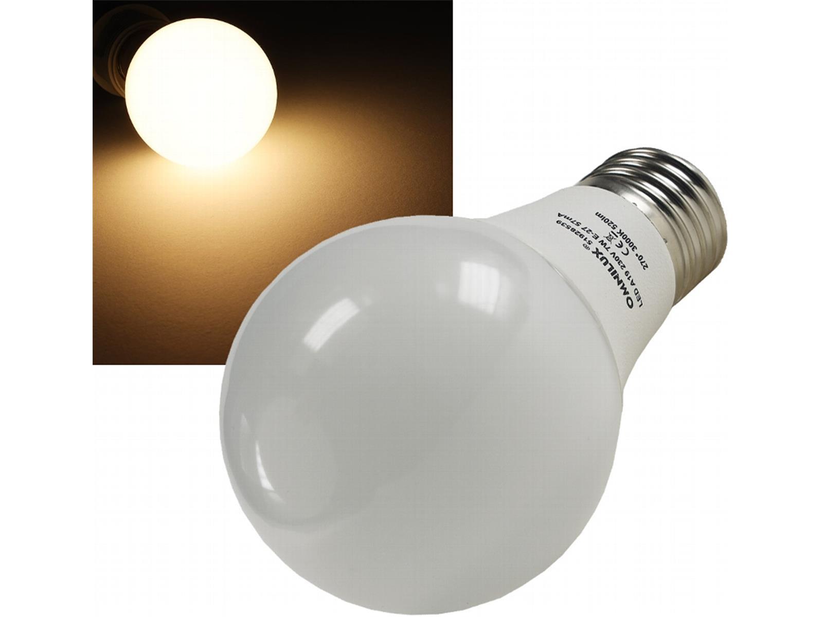 LED Glühlampe OMNILUX E27 3000k, 520lm, 230V / 7W, warmweiß