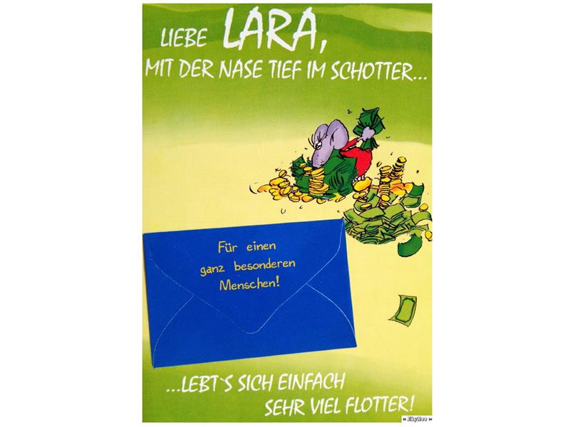 Namenskarte Lara - Albatros Geburtstagskarte