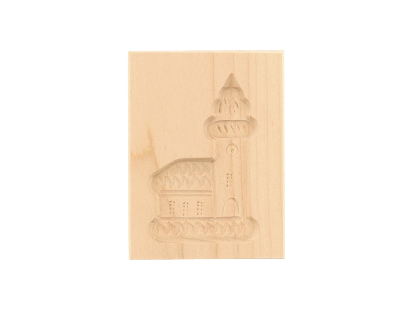 Spekulatiusform, 1 Bild, Kirche aus Holz 8 cm