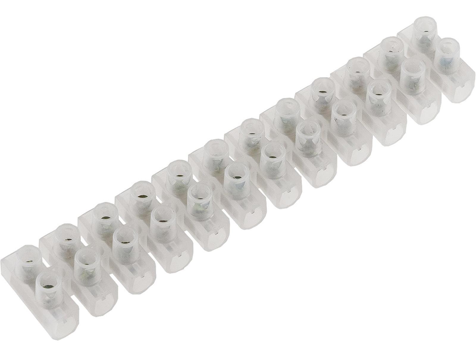 Lüsterklemmen für 4,0-10mm², 12 KlemmenMessingeinsatz, transparent
