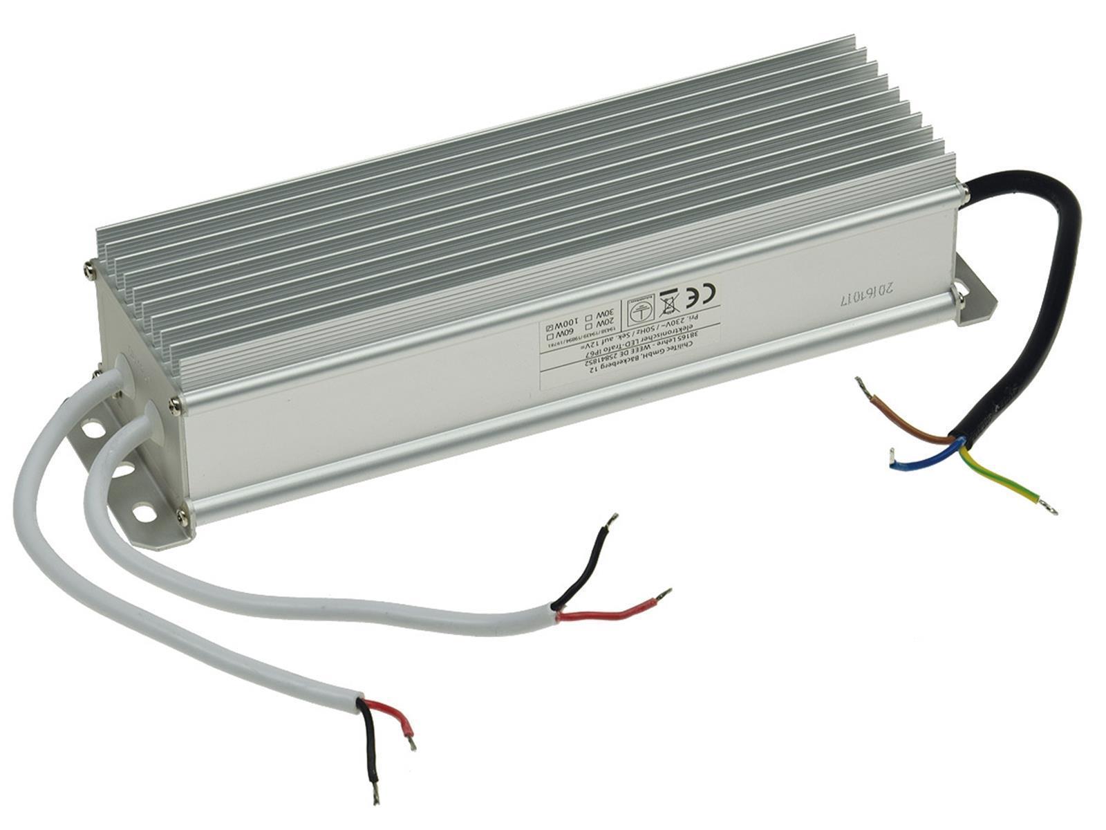 LED-Trafo IP67 wasserdicht, 1-99WEin 220-240V, Aus 12V= Konstantspannung