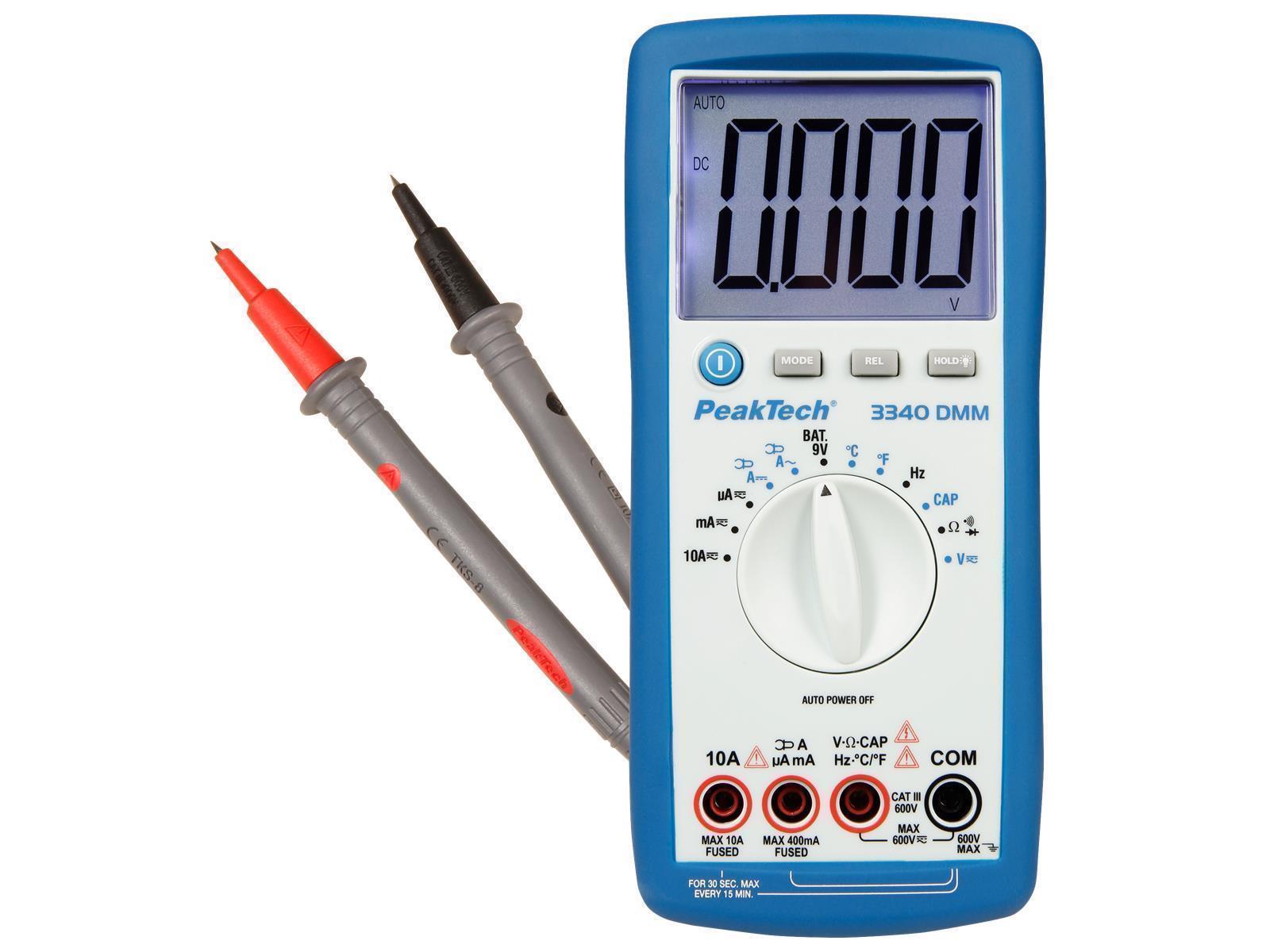 Digital-Multimeter PeakTech ''3340'', 39 mm Jumbo-Display, automatische Messbereichswahl