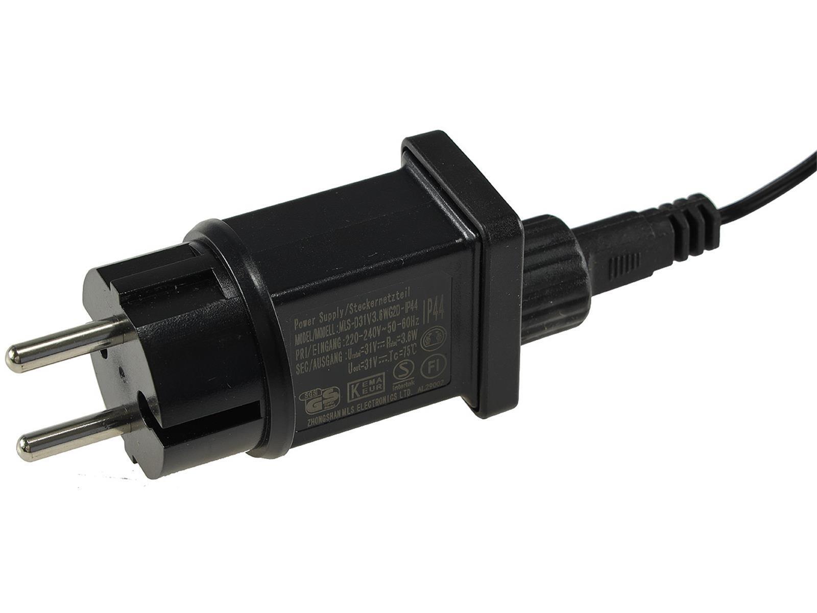 LED Aussen-Lichterkette "CT-ALK040" 4m warmweiß, Kabel schwarz, IP44, 40 LEDs