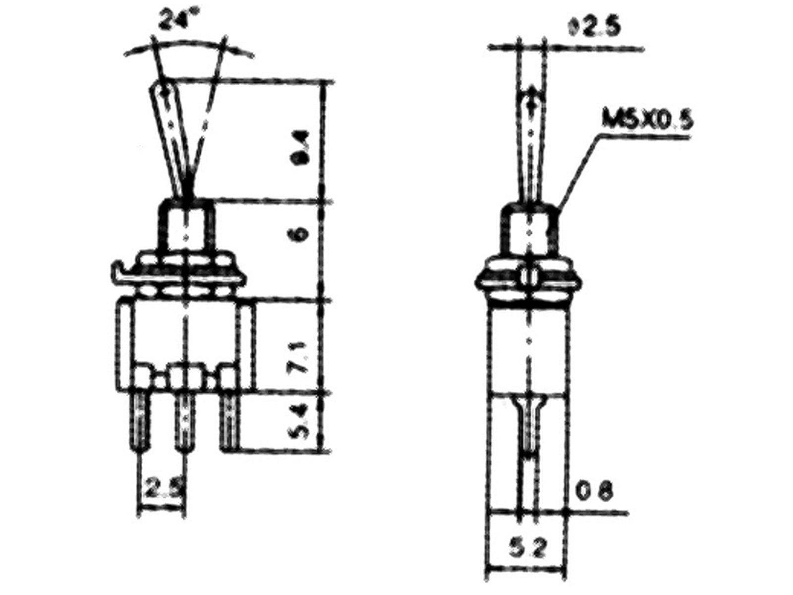 Micro-Kippschalter McPower, 250V/1A, 3-polig, 2 Stellungen: EIN / EIN