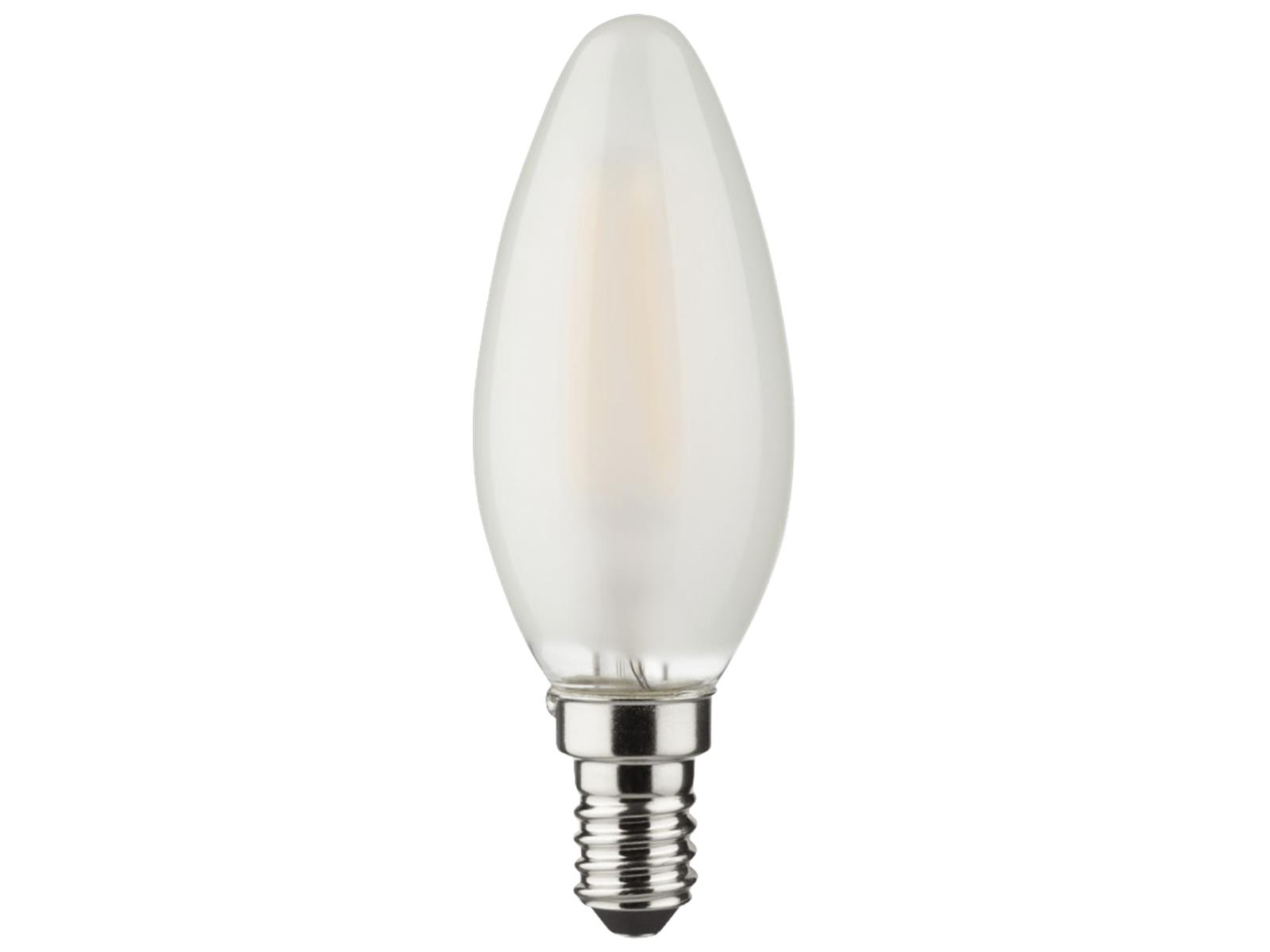 LED Filament Kerzenlampe, E14, 4W, 470lm, 2700K, warmweiß, matt, 3er Set