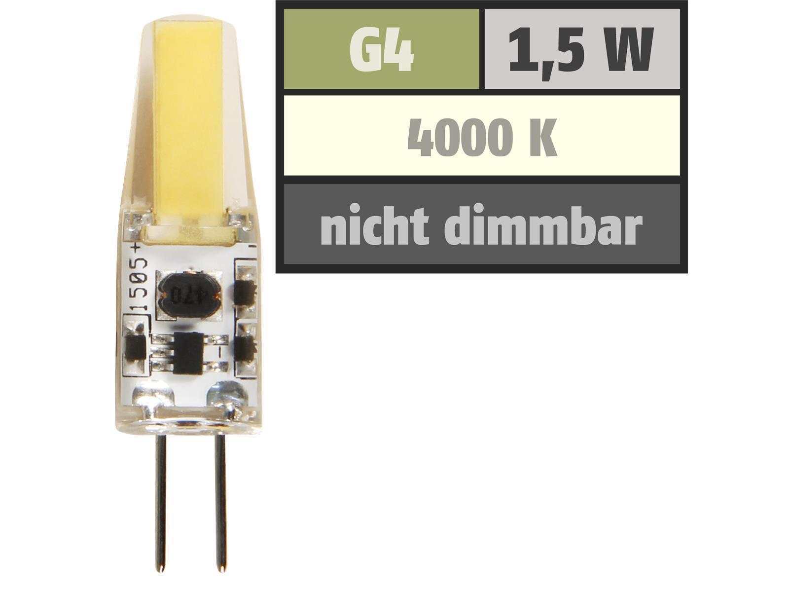 LED-Stiftsockellampe McShine ''Silicia COB'', G4, 1,5W, 200 lm, neutralweiß