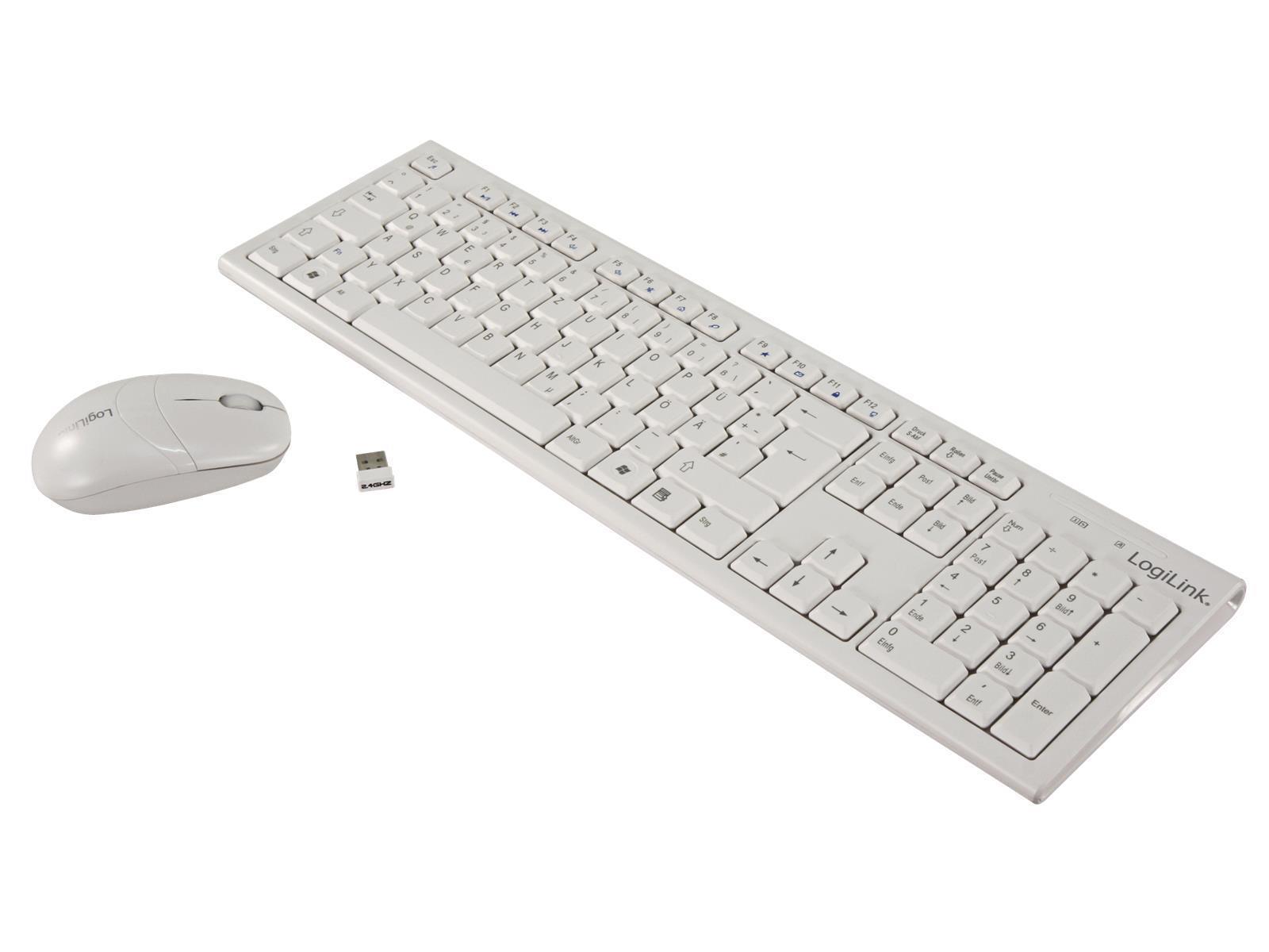 PC-Desktop-Set LogiLink, USB Maus und Tastatur mit Autolink-Funktion, weiß