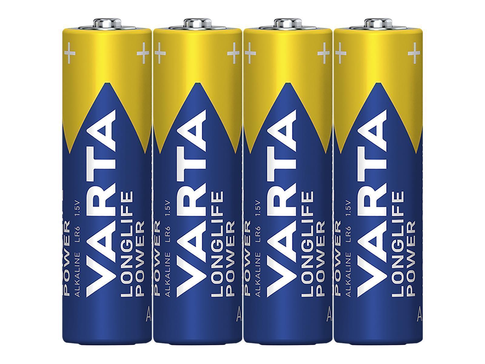 Mignon-Batterie VARTA ''Longlife Power'' Alkaline, Typ AA, LR06, 1,5V, 4er Pack