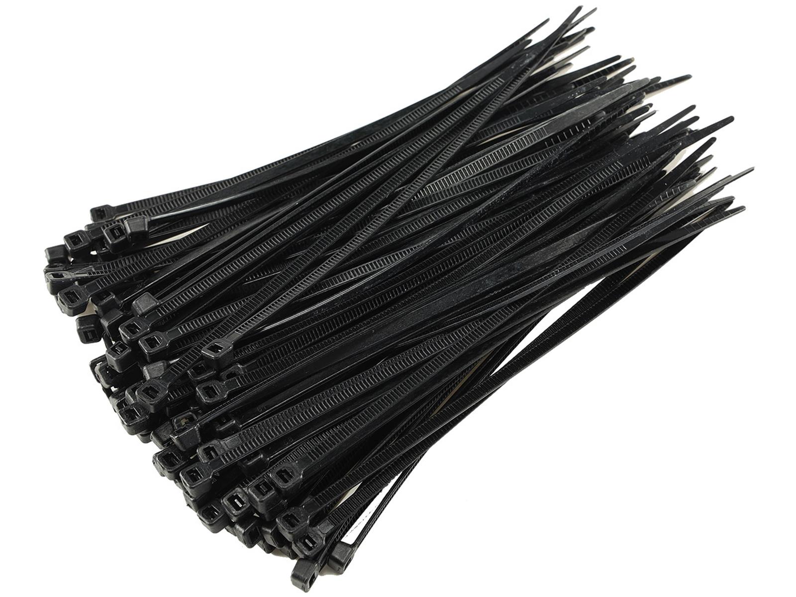 Kabelbinder 150mm x 3,5mm, schwarz100er Pack, hohe Zugkraft, UV fest