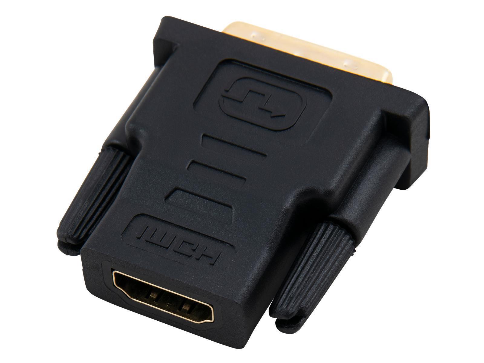 HDMI-Adapter HOLLYWOOD, HDMI Kupplung auf DVI Stecker, vergoldete Kontakte