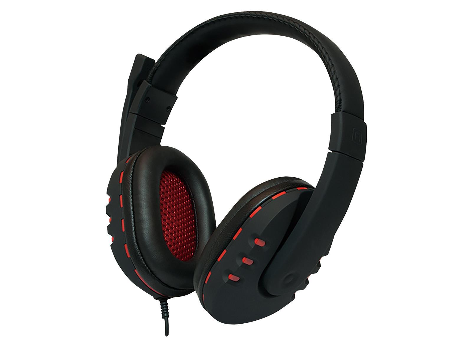 Stereo Headset High Quality, USB, schwarz/rot