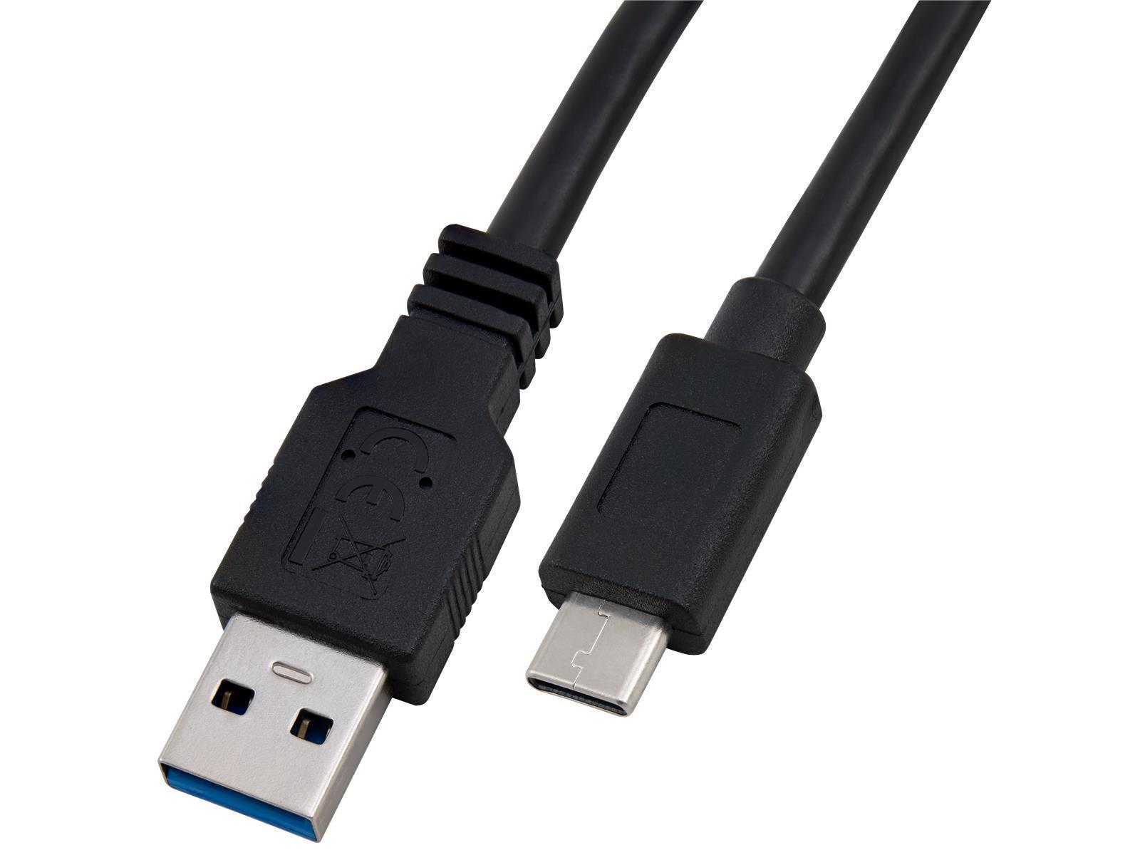 USB 3.2 Kabel, USB-C Stecker auf USB-A Stecker, 3m