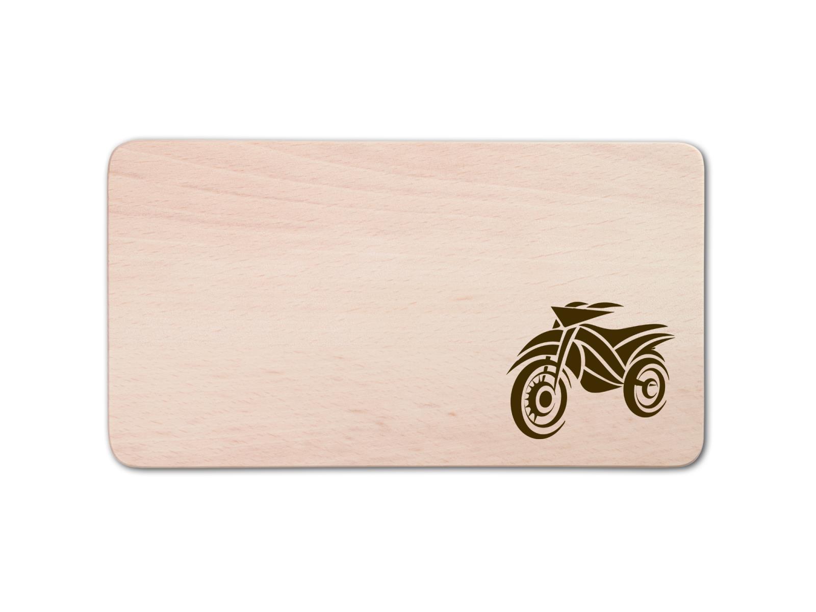 Frühstücksbrett, rechteckig, mit Motiv Motorrad" aus Holz 22 cm"