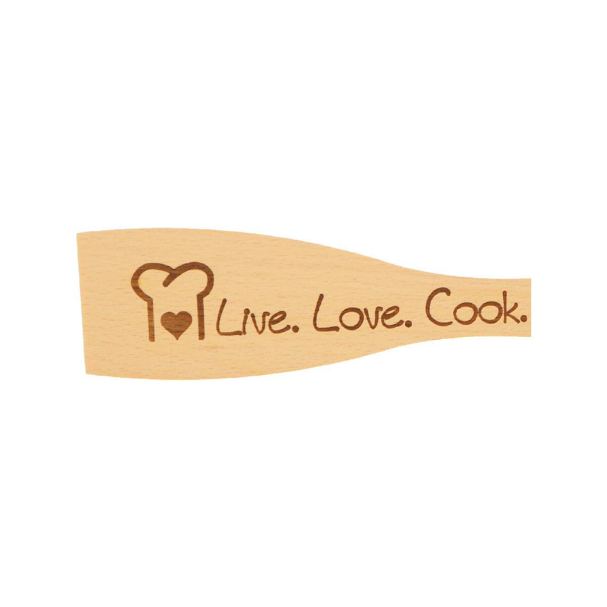 Pfannenwender mit Spruch Live Love Cook" aus Holz 30 cm"