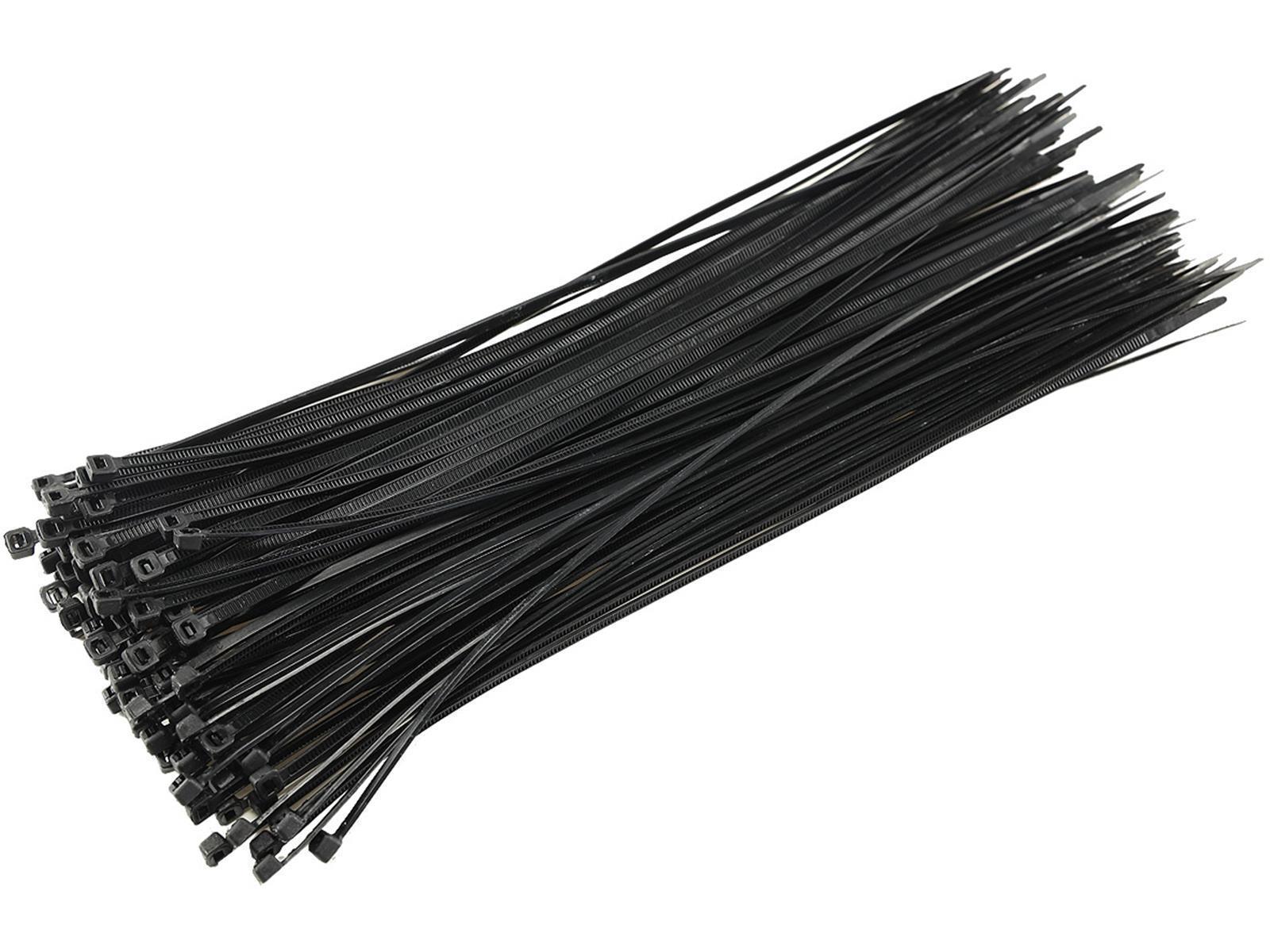 Kabelbinder 300mm x 3,5mm, schwarz100er Pack, hohe Zugkraft, UV fest