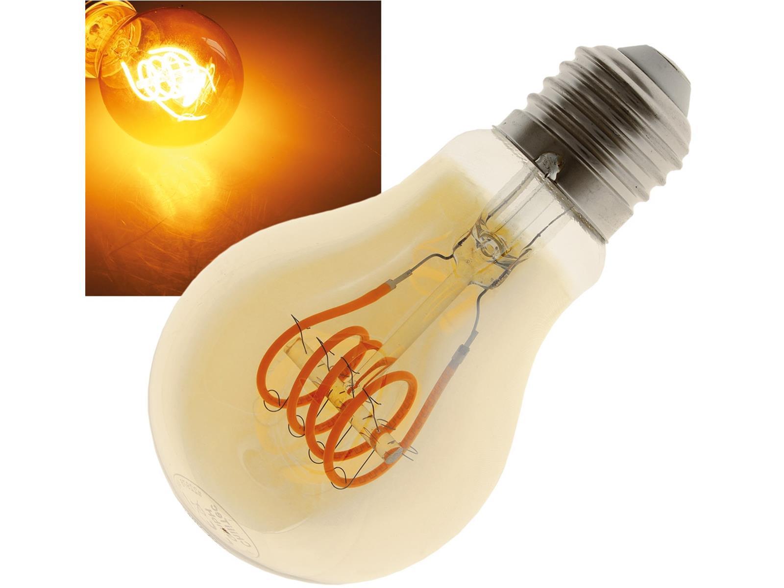LED Glühlampe E27 "Vintage G70" 2200k, 249lm, 230V/4W, warmweiß/amber