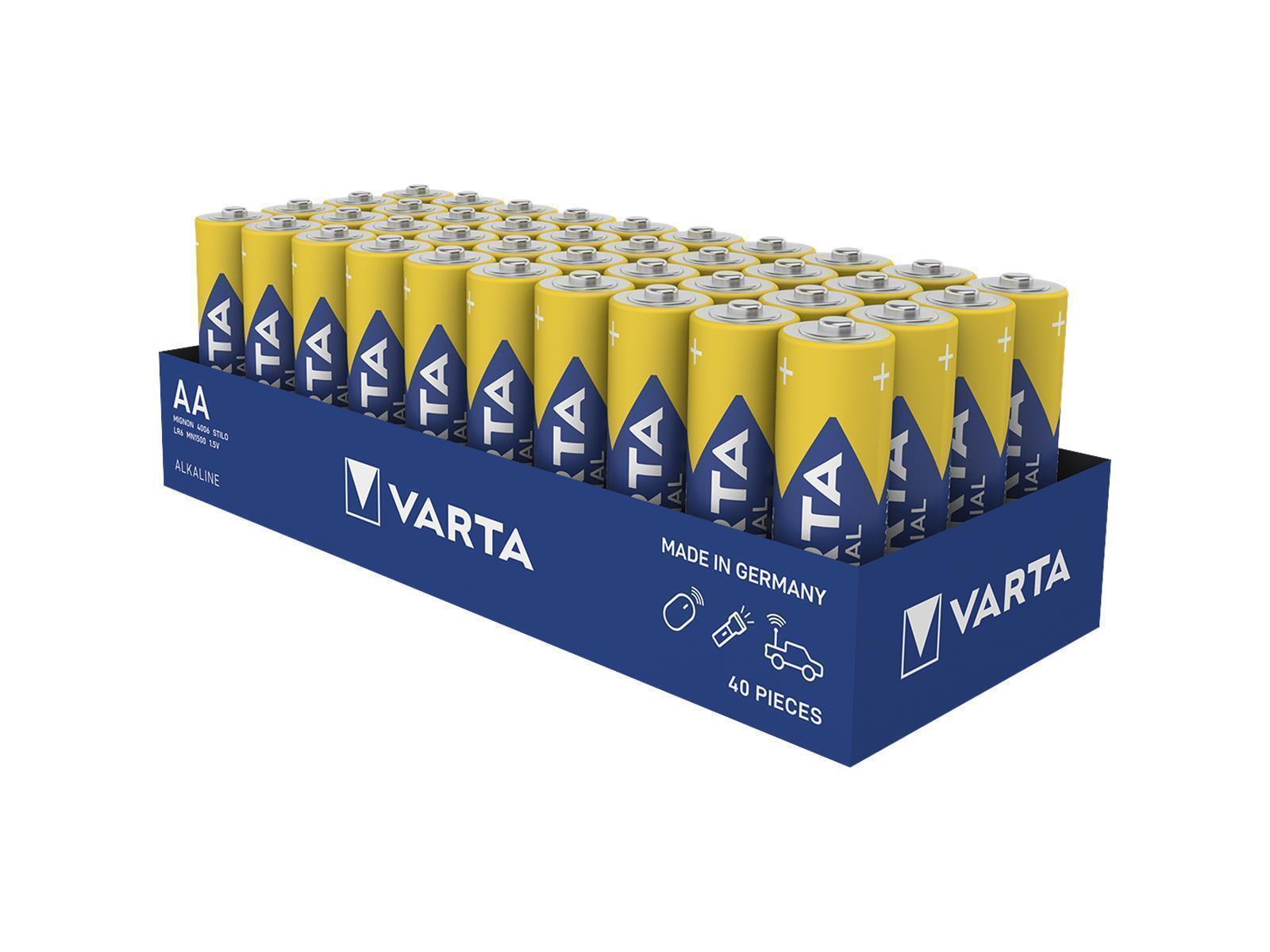 Mignon-Batterie VARTA  ''Industrial Pro'' Alkaline, Typ AA, LR06, 1,5V, 40-Pack