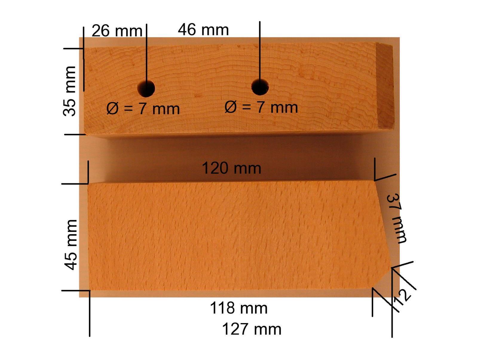 Distanzschräge, unlackiert aus Holz 12,7 cm