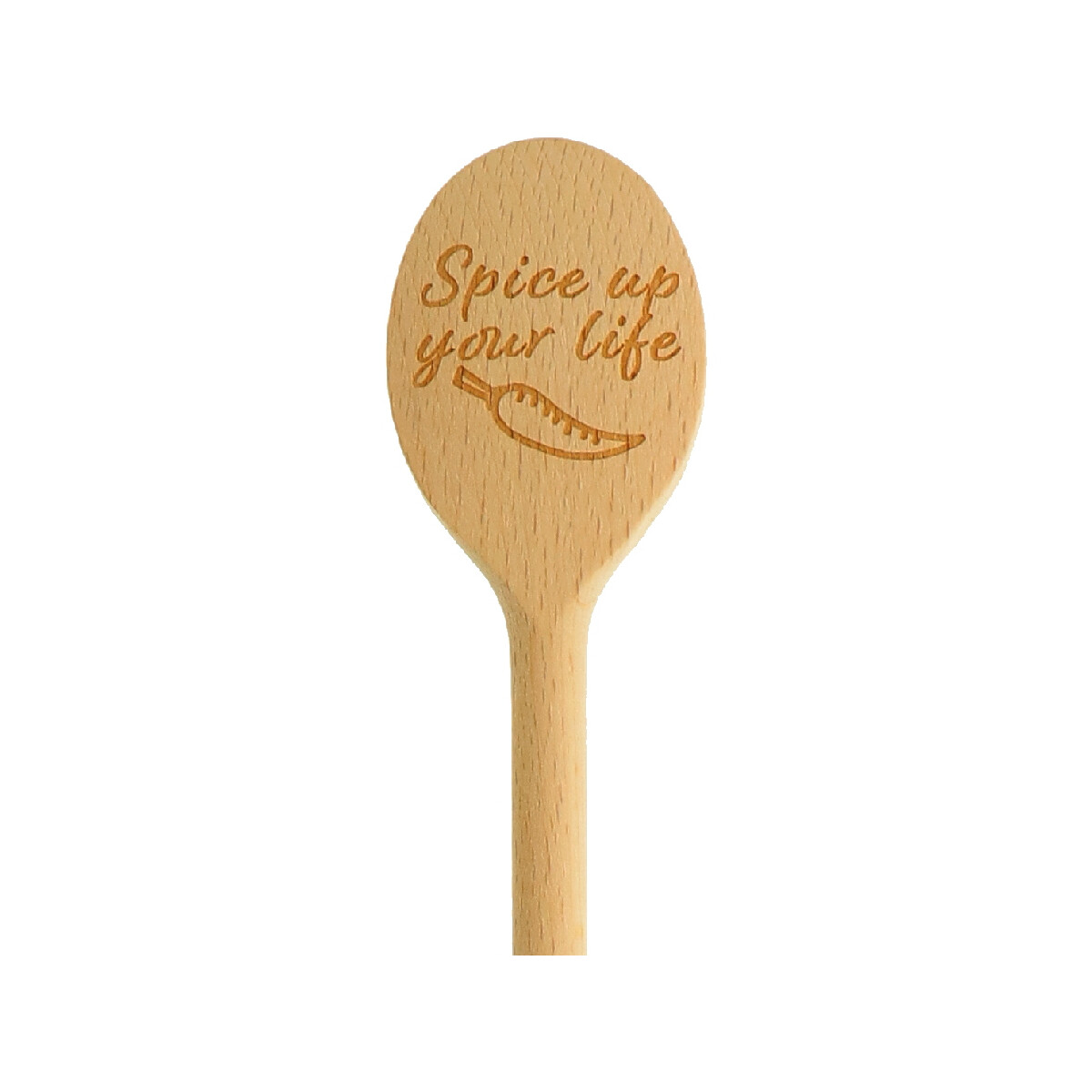 Kochlöffel, oval mit Spruch Spice up your life" aus Holz 30 cm"