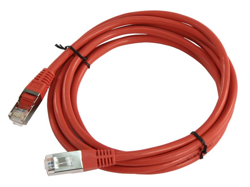 Netzwerk-Kabel CAT-6 Patchkabel 2m, für 1 GBit Netzwerke, rot