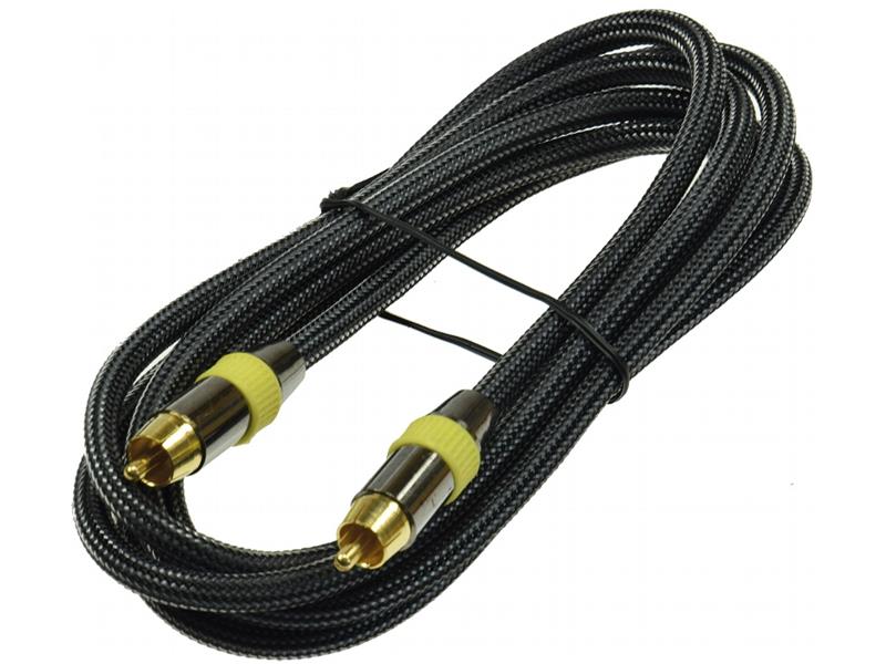 Premium Cinch-Kabel 2m für Subwoofer und Koaxial Digital Audio