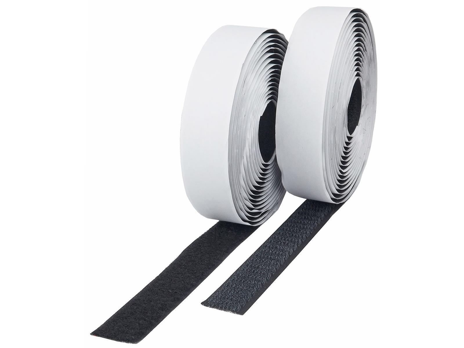 Klettband 10m auf Rolle, selbstklebend2-lagig, 1000x2cm, schwarz