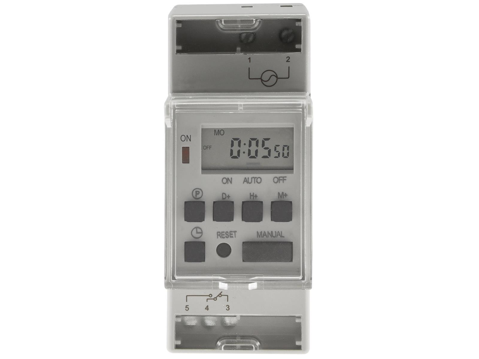 digitale Wochen-Zeitschaltuhr fürSchalttafel-Einbau, 230V, mit Bluetooth