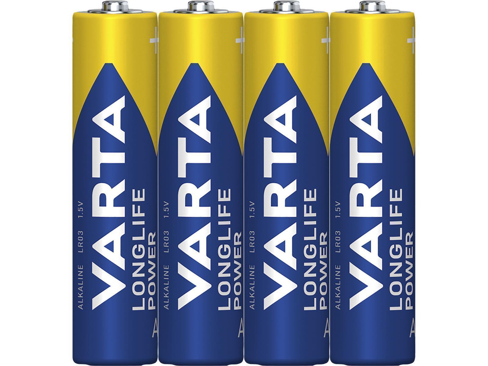 Micro-Batterie VARTA ''Longlife Power'' Alkaline, Typ AAA, LR03, 1,5V, 4er Pack