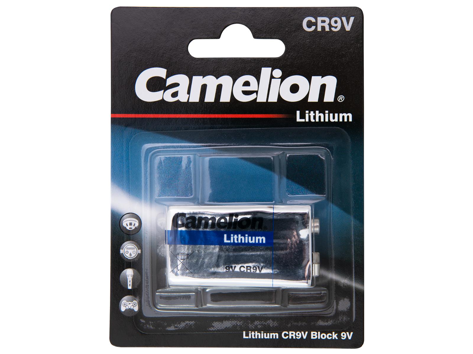 Block-Batterie Camelion Lithium, 9V, Typ CR9V, 1.200mAh, 1er-Blister