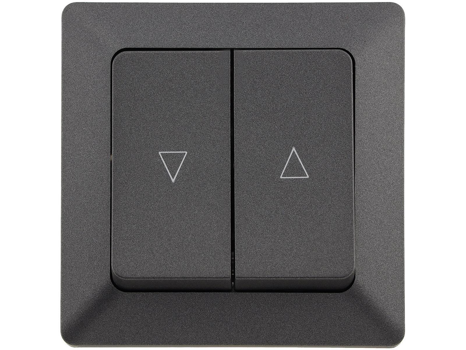 MILOS Jalousien-Steuerung Hoch/Runter Taster, inkl. Rahmen, UP, anthrazit