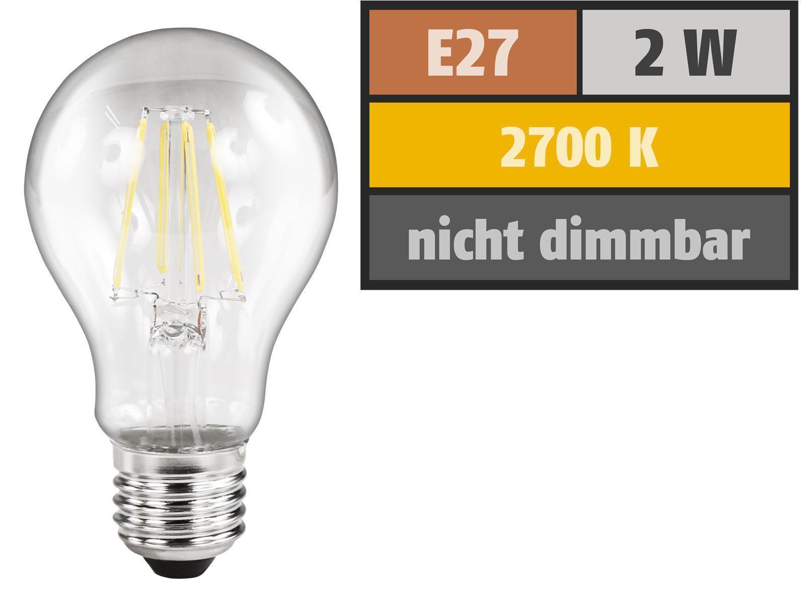 LED Filament Glühlampe McShine ''Filed'', E27, 2W, 260 lm, warmweiß