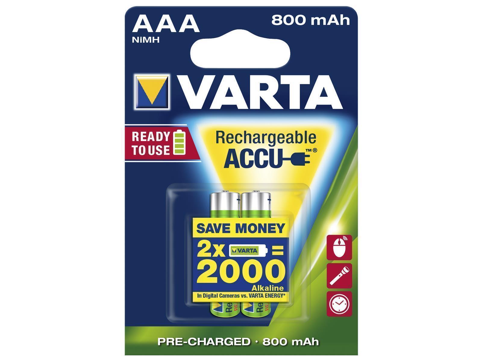 Micro-Akku VARTA ''ACCU Ready2Use'', Ni-MH, 800mA, Typ AAA, 2er-Blister