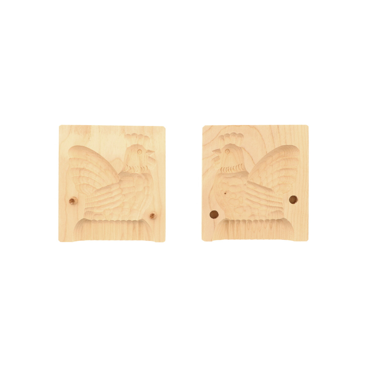 Butterform Hahn, 2-teilig aus Holz 12 cm
