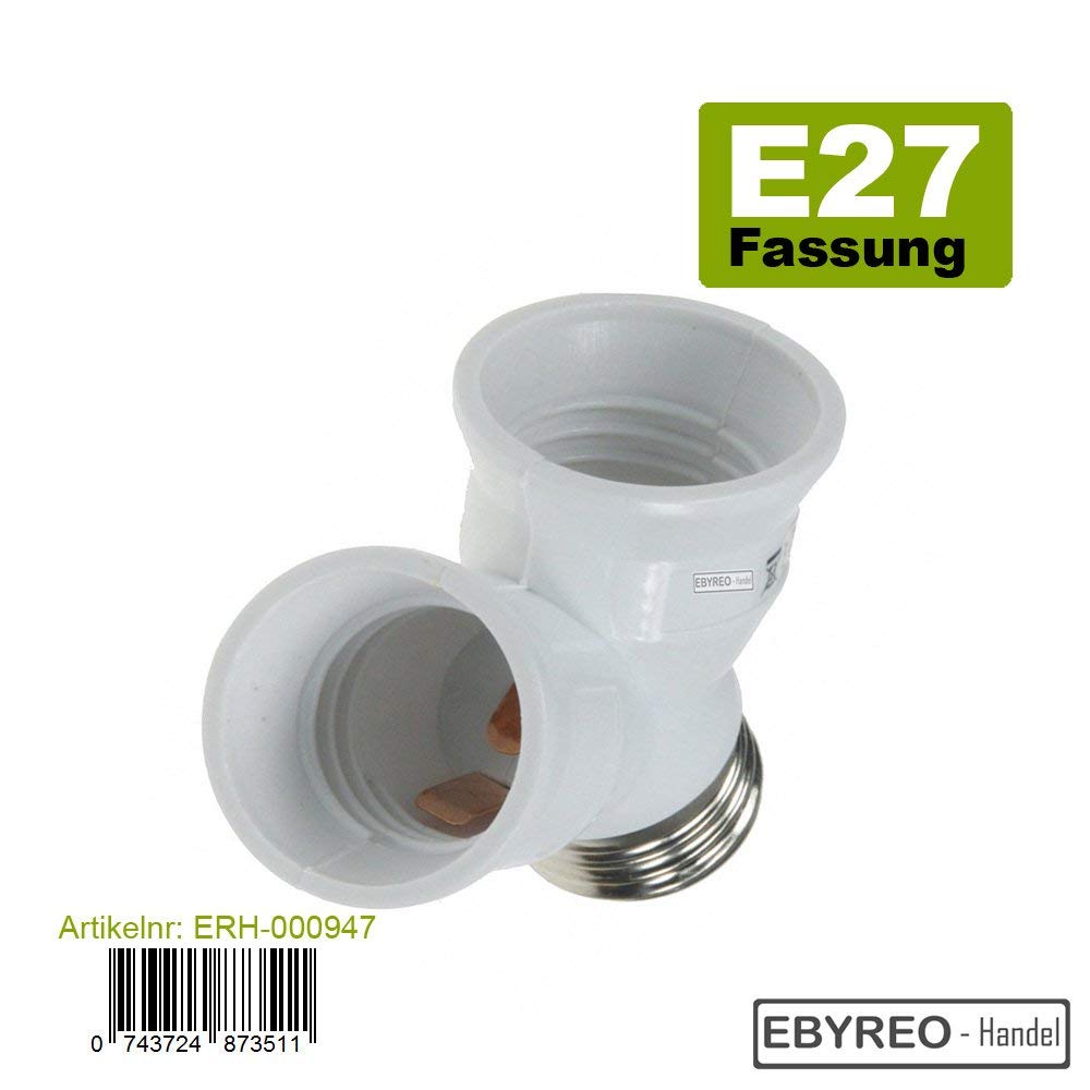 EbyReo® - E27-Fassung "Y-Adapter" 2 er Set