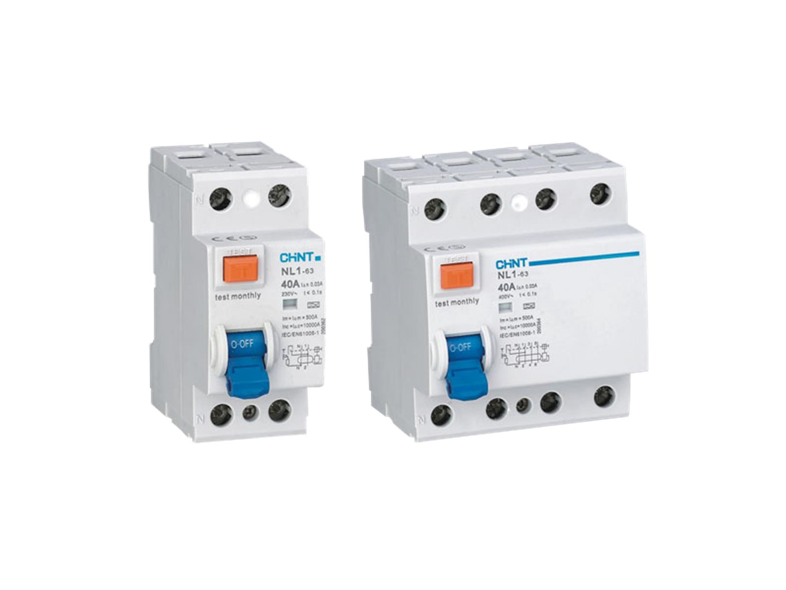 FI-Schalter CHINT ''NL1 63'', 4-polig, 40A FI-Schalter CHINT ''NL1 63'', 4-polig, 40A