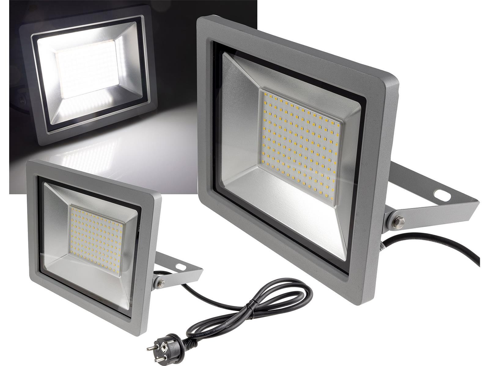 LED-Fluter SlimLine "CTF-SLT 99" silber100W, 9230lm, 4000K, neutralweiß, IP44