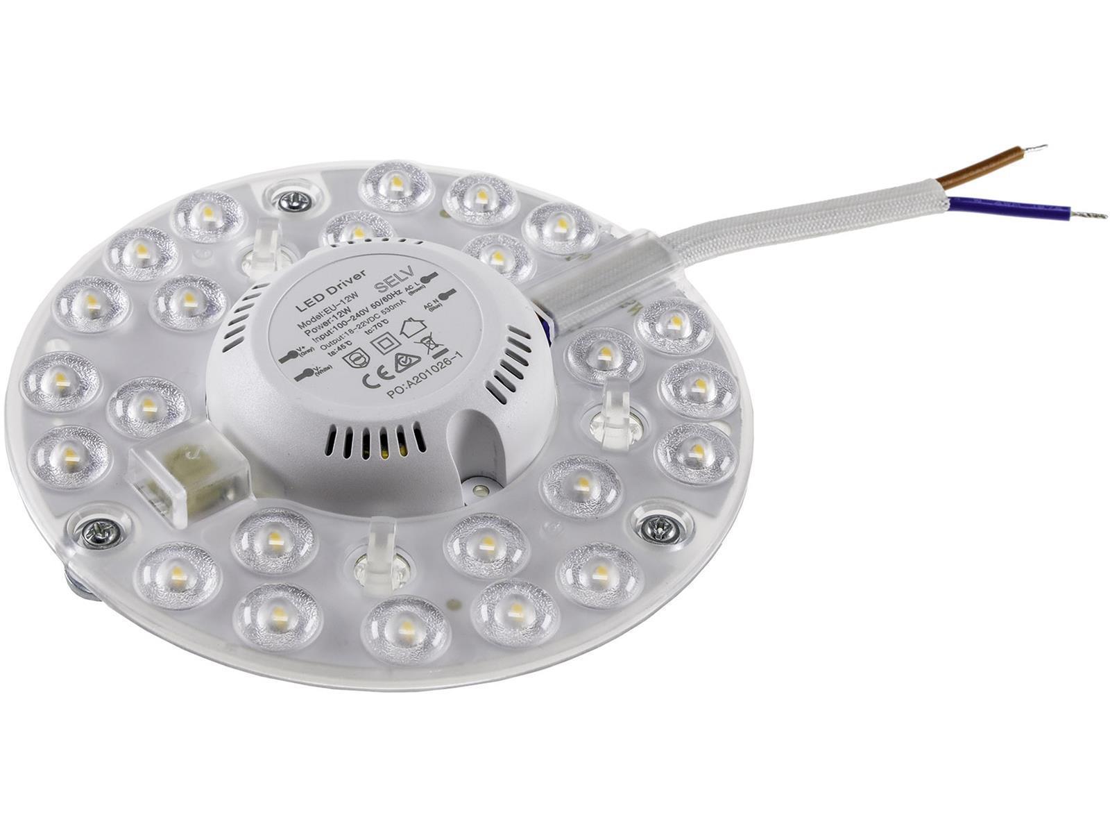 LED Umrüstmodul "UM12ww" für LeuchtenØ125mm, 12W, 1200lm, 3000K, Magnethalter