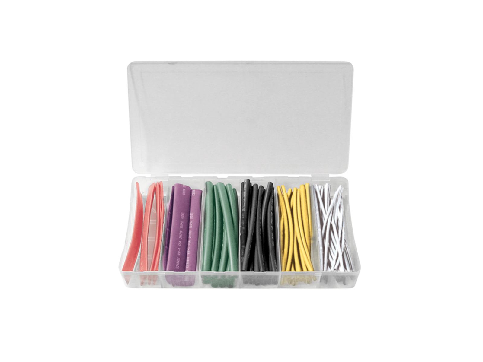 Schrumpfschlauch-Sortiment 100-teilig farbig, Box BLANKO