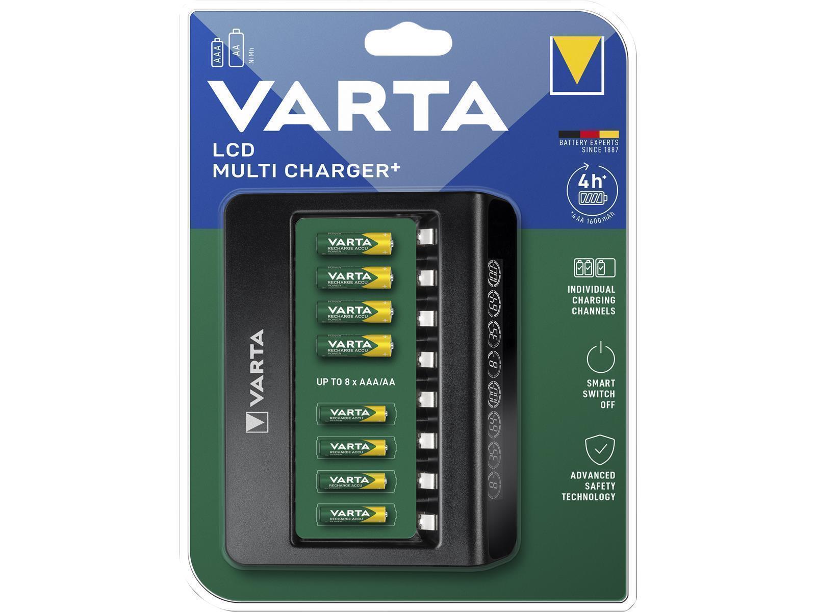 Universal-Ladegerät VARTA, Akku NiMH, LCD Multi charger, für AA/AAA, USB