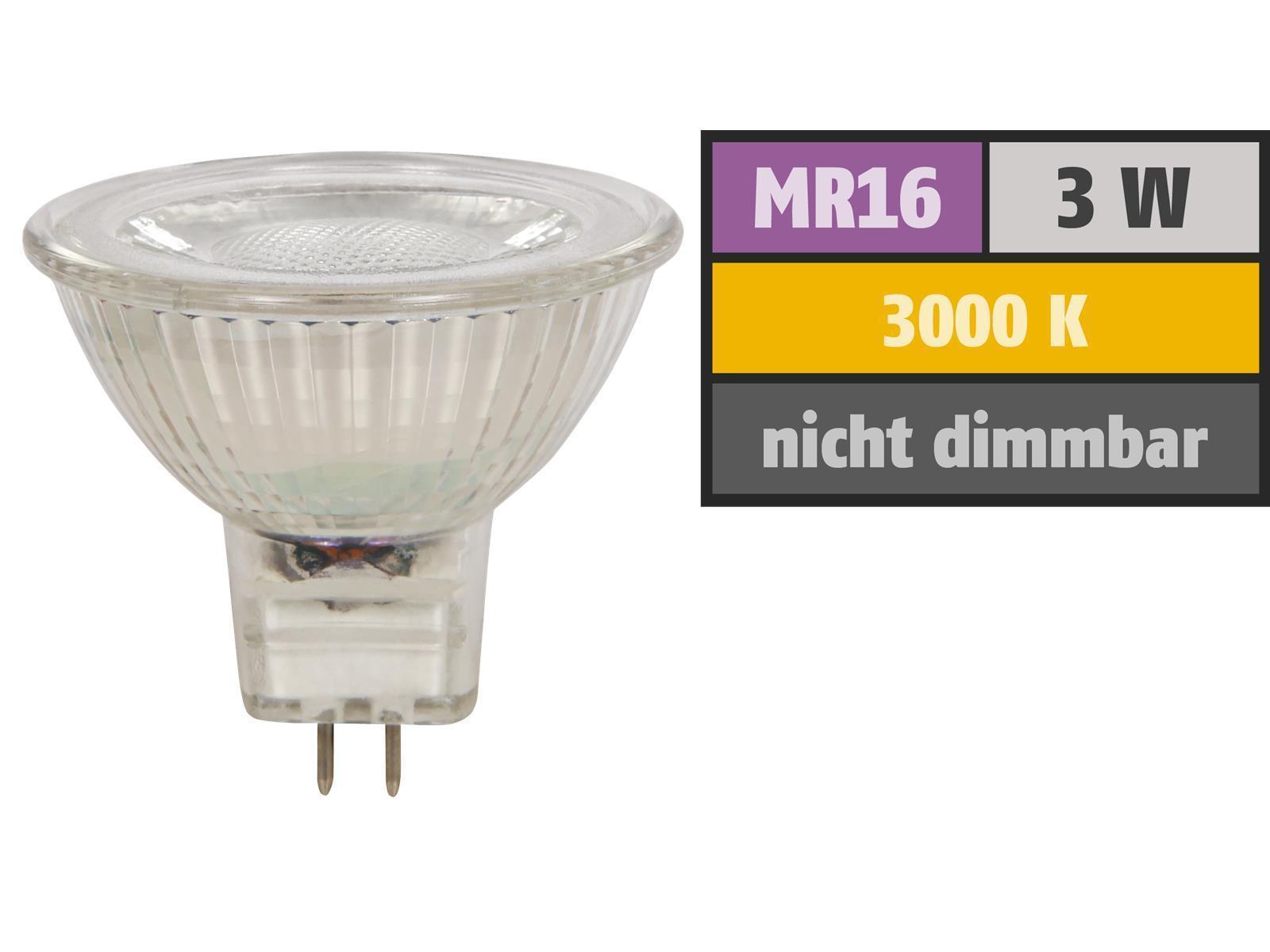 LED-Strahler McShine ''MCOB'' MR16, 3W, 250 lm, warmweiß