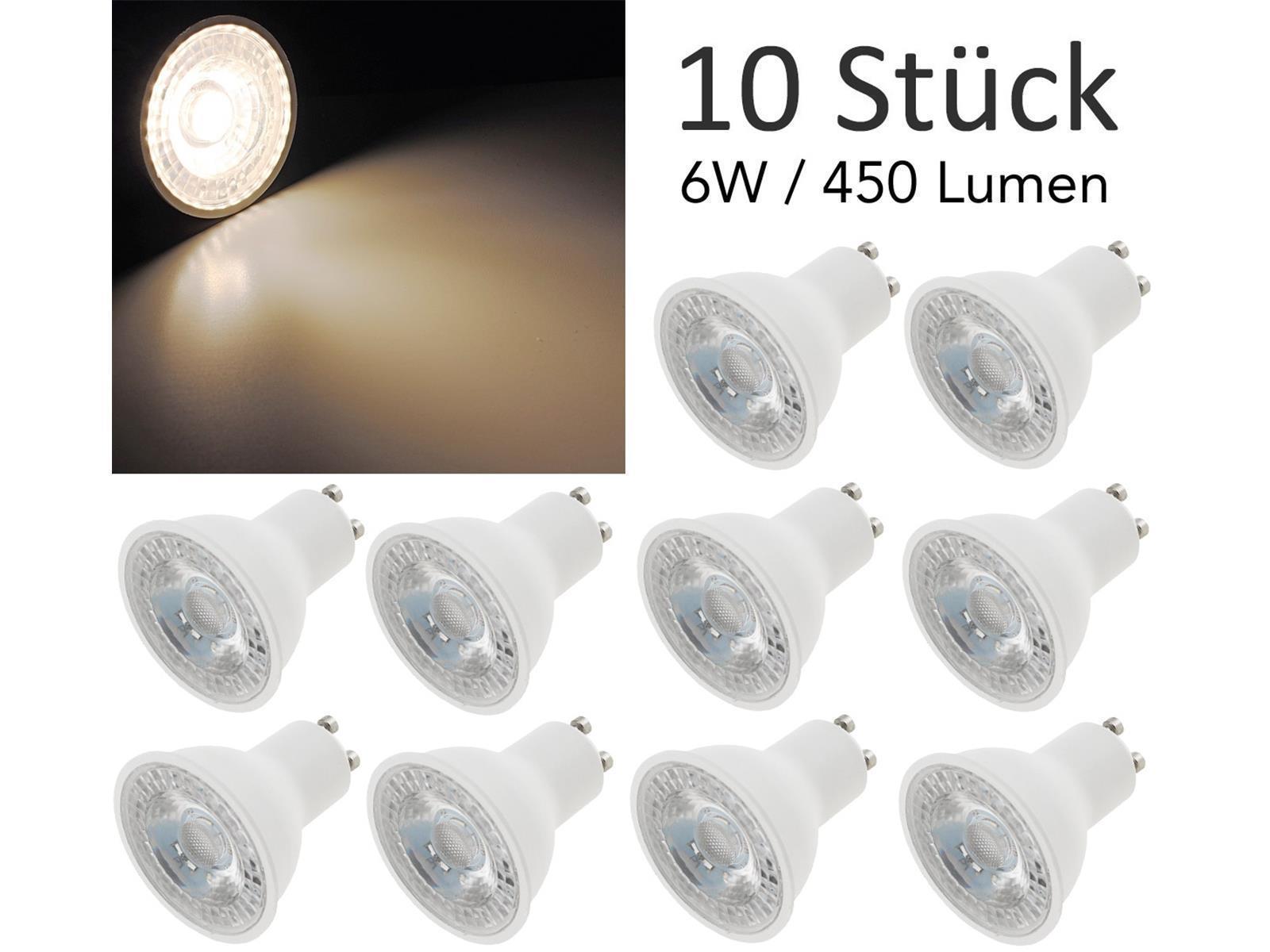 LED Strahler GU10 "H50 Promo2" 10er-Pack3000k, 450lm, 230V/6W, 38°, warmweiß