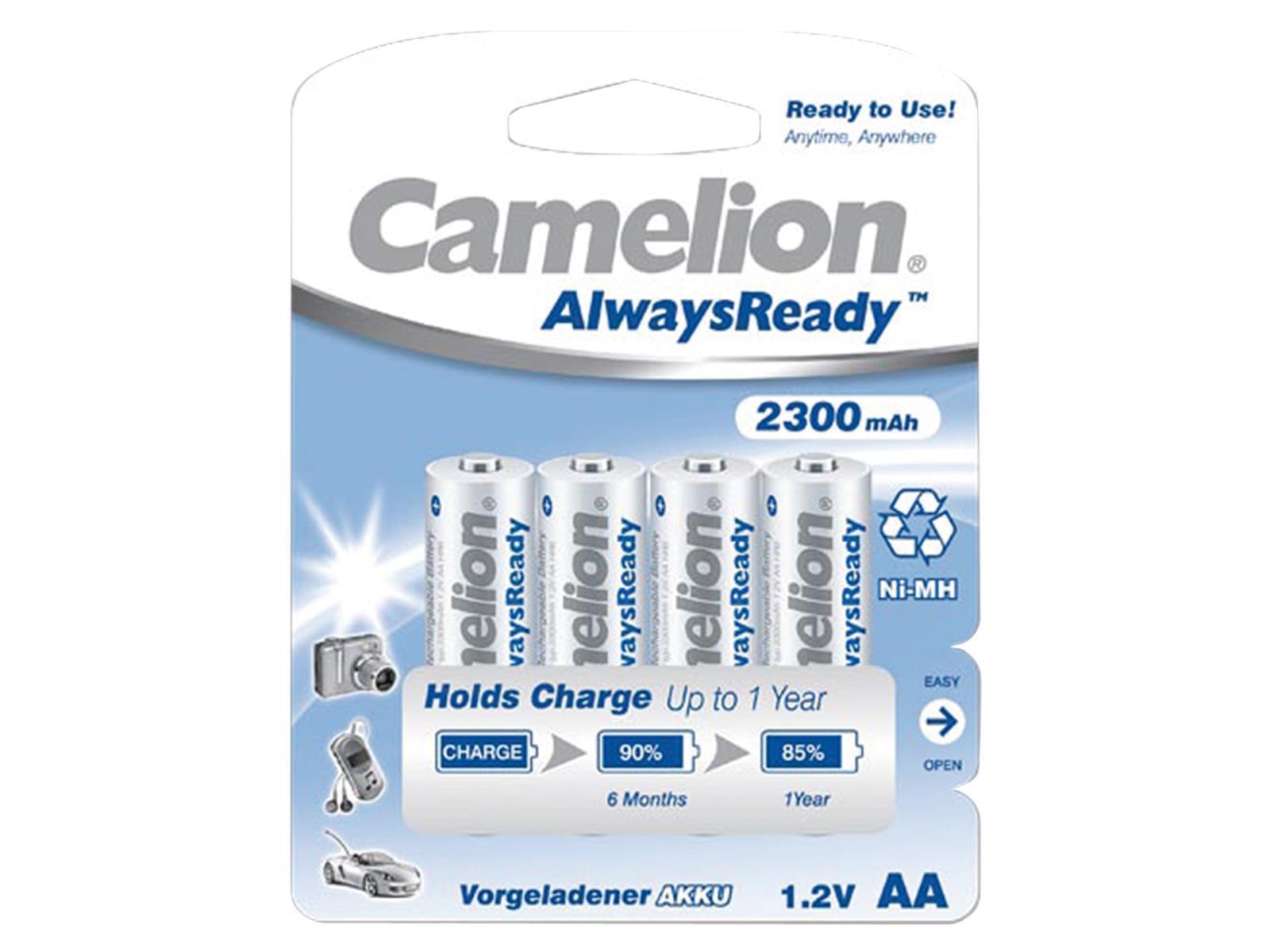 Mignon-Akku CAMELION ''AlwaysReady'', NiMH, 2.300mAh, Typ AA, 4er-Blister