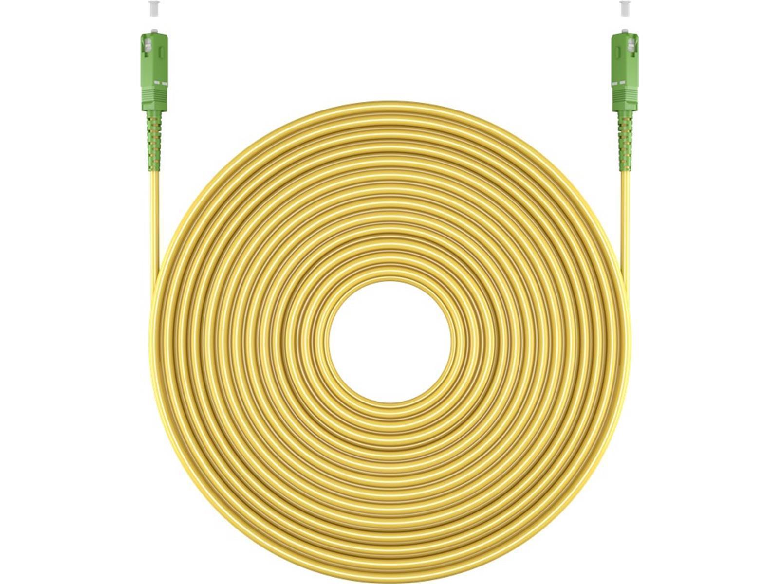 Glasfaserkabel (FTTH), Singlemode (OS2) Yellow, (Simplex), 20 m