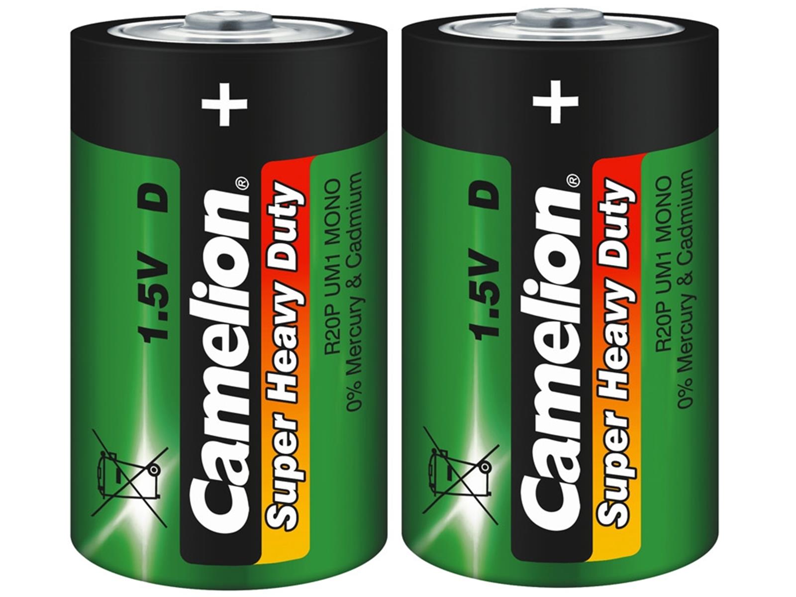 Mono-Batterien CAMELION HeavyDutyTyp D/R20, 1,5V, 2er-Shrink