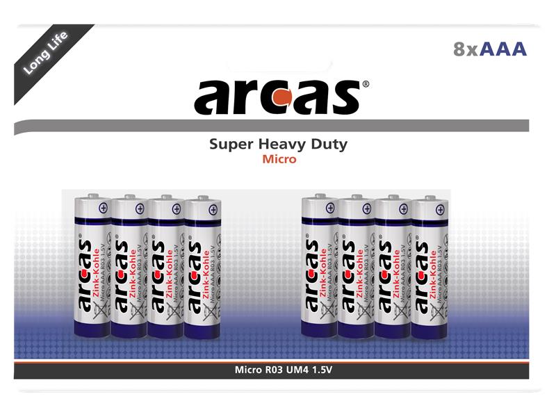 Micro-Batterie Super Heavy Duty 1,5V, Typ AAA/R03, 8er-Pack