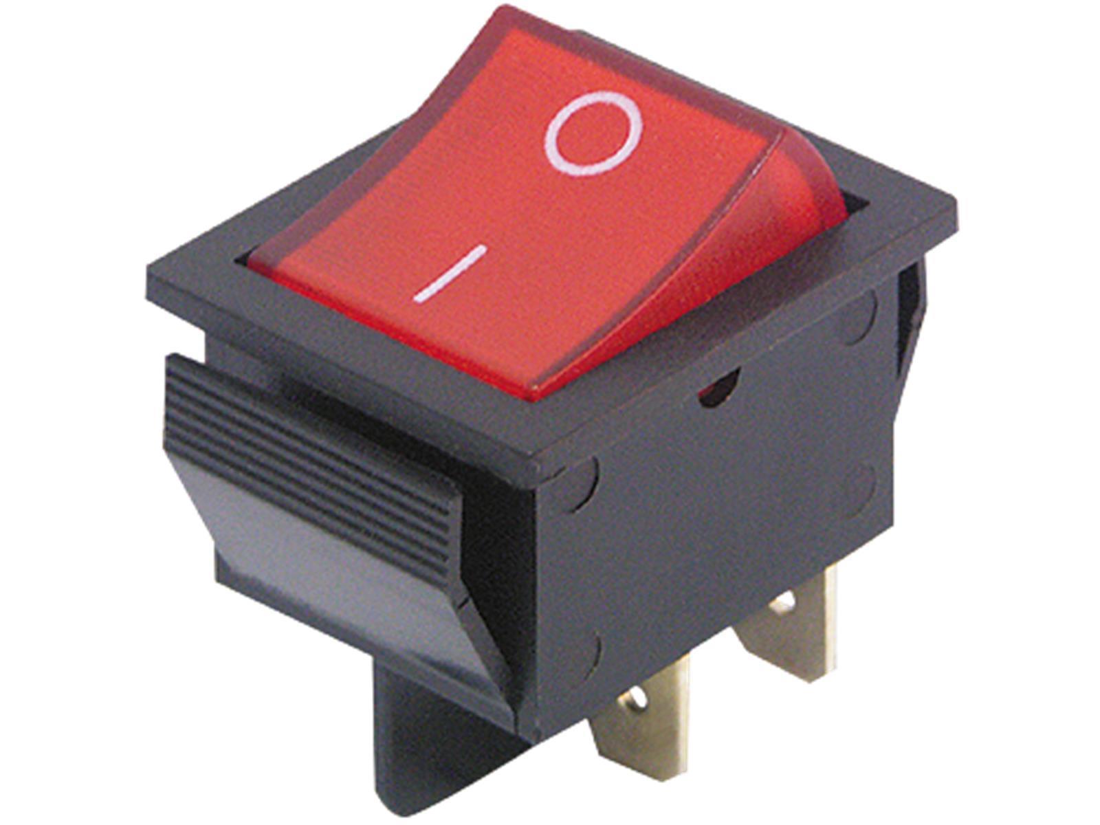 12V Schalter mit roter LED - 16A