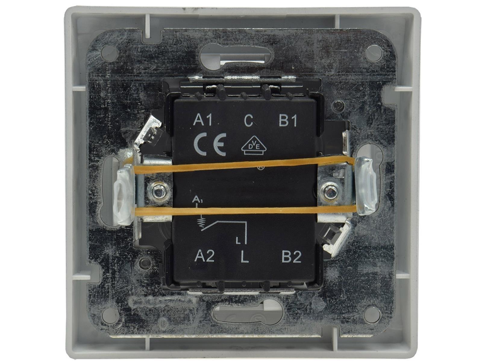 DELPHI Taster mit Namensschild 0-250V 10A, inkl. Rahmen, UP, weiß