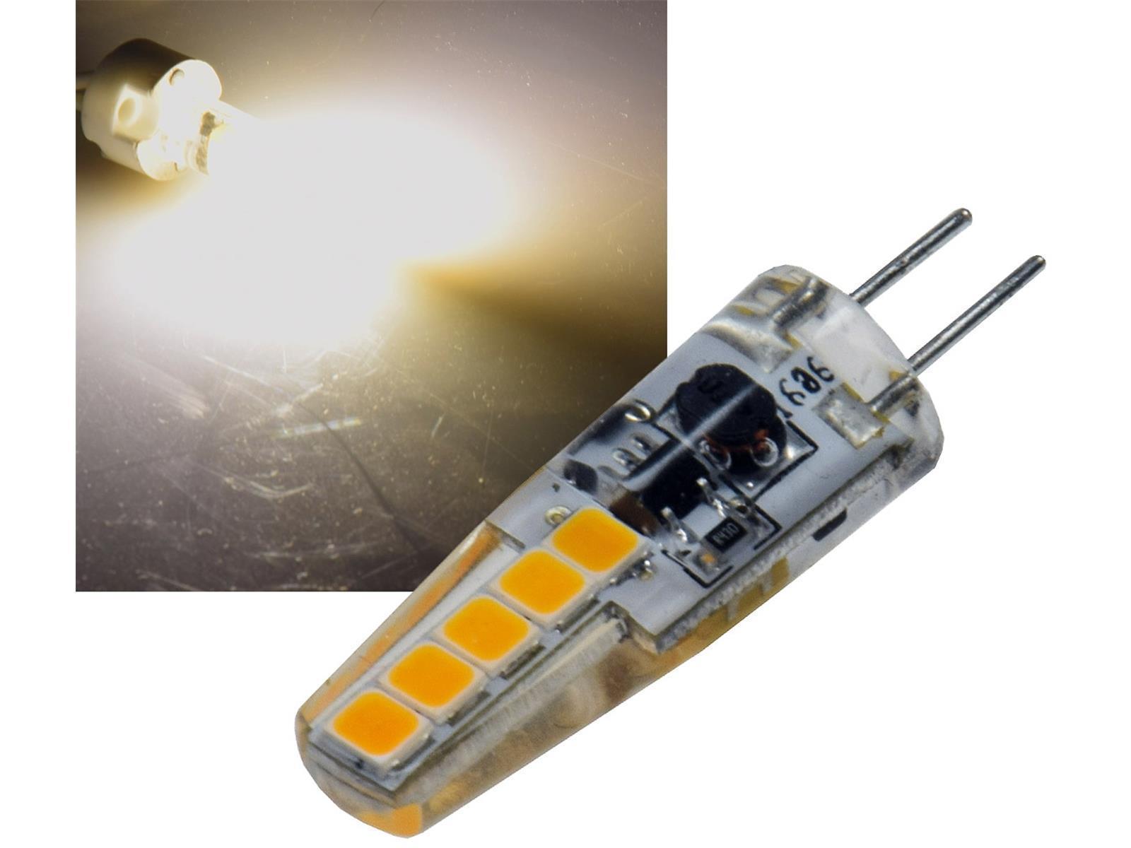 LED Stiftsockellampe G4 "Silikon W2"3000k, 200lm, 300°, 12V/2W, warmweiß